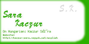 sara kaczur business card